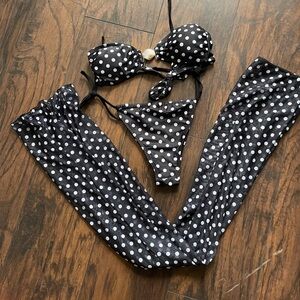 Polka Dot Black and White Bikini Set